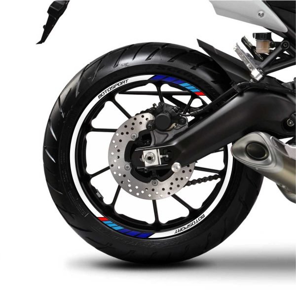 Piston Graphics Automobile Stickers Tri Color White Rim Stickers Kit