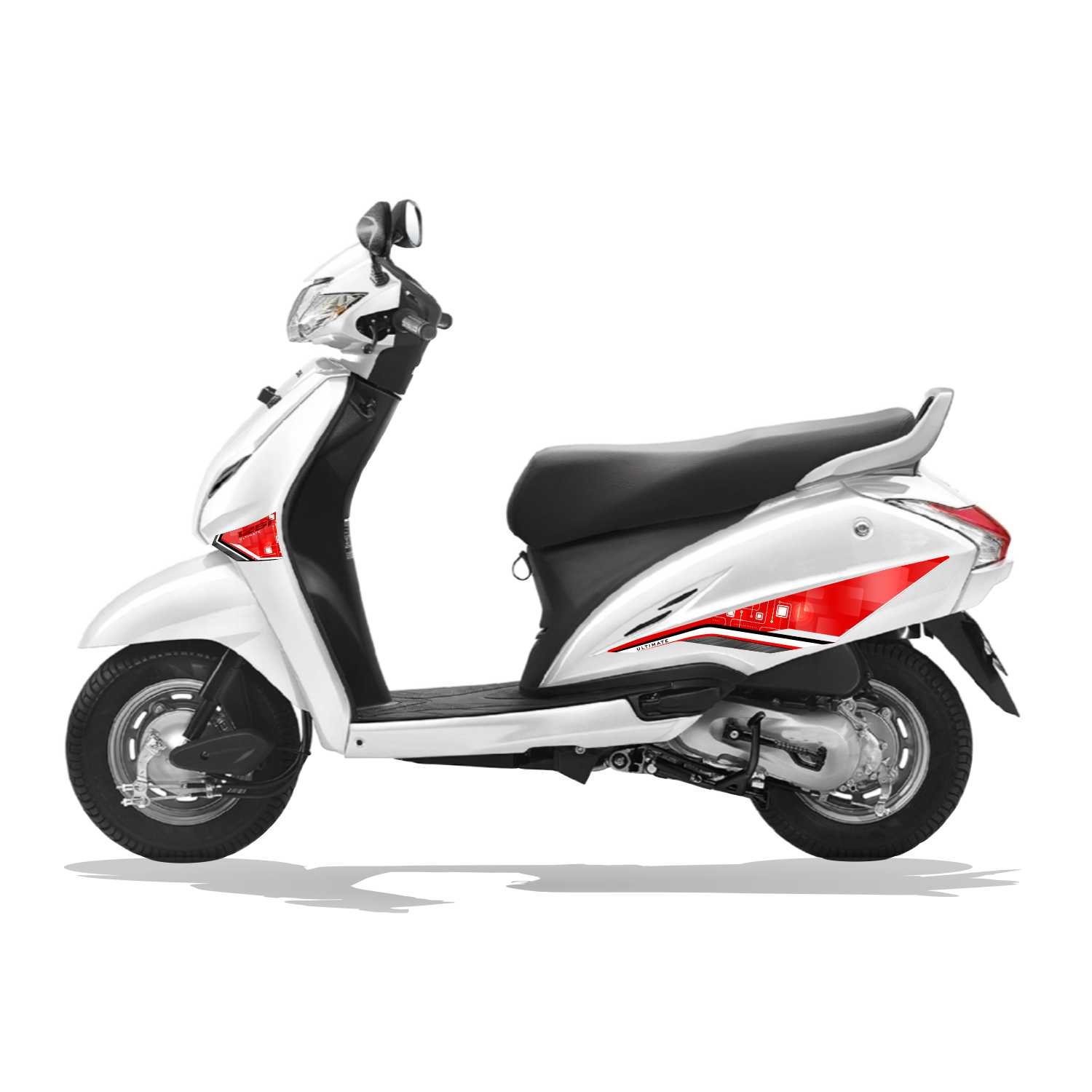 Piston Graphics Ultimate Series Scooty Stickers Kit for Activa in Red - Image 2
