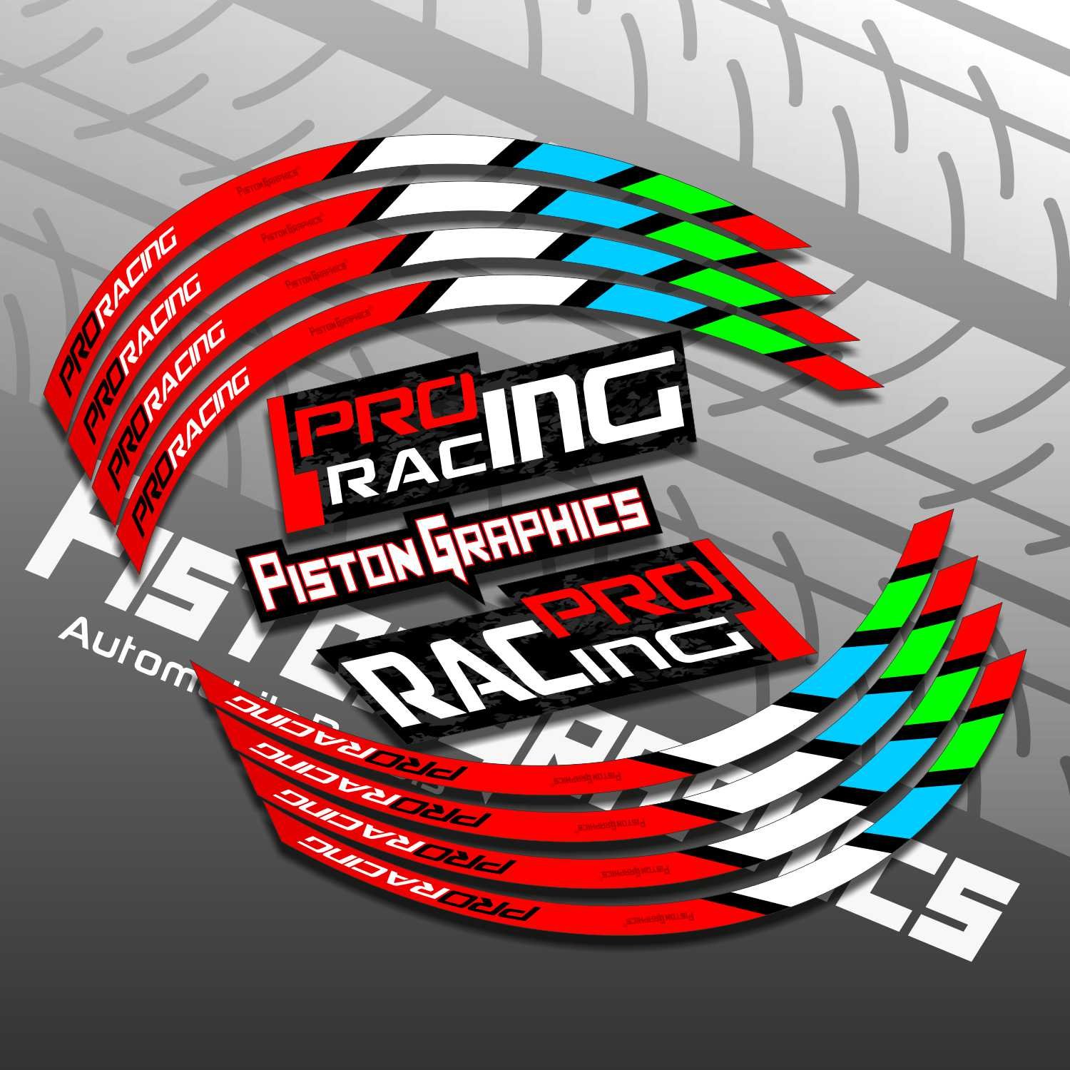 Red ProRacing Series Scooty Rim Stickers Kit - Image 3