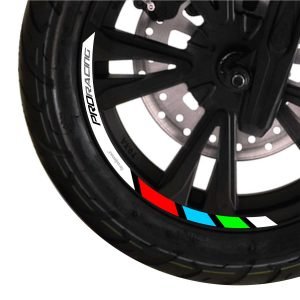White ProRacing Series Scooty Rim Stickers Kit