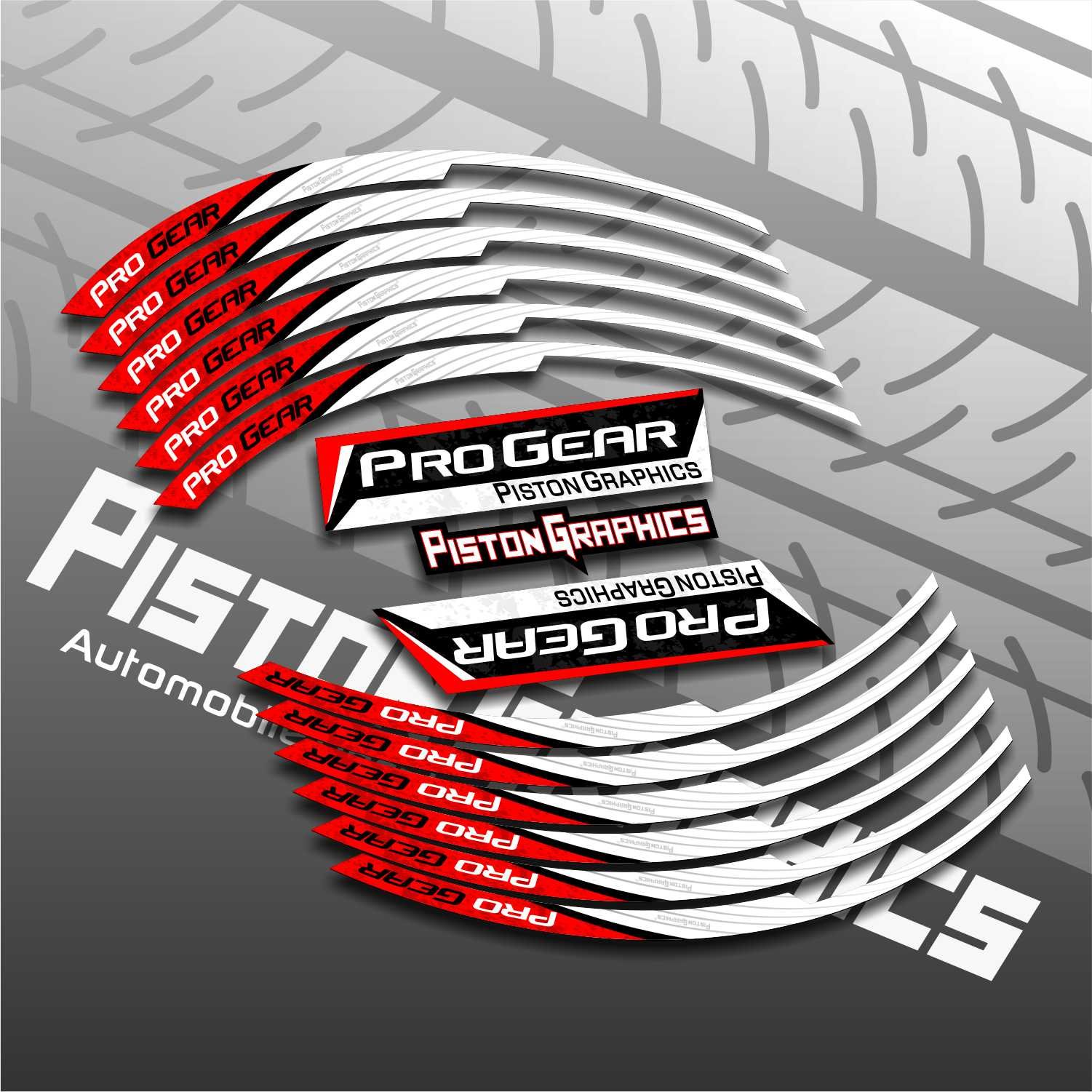 White ProGear Series Bicycle Rim Stickers Kit - Image 3