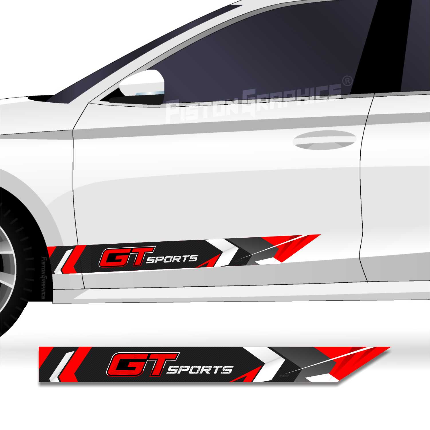 Piston Graphic Stickers for Cars - GT racing Sticker graphics