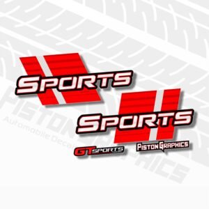 Sports Racing Sticker for Cars Pack of 2