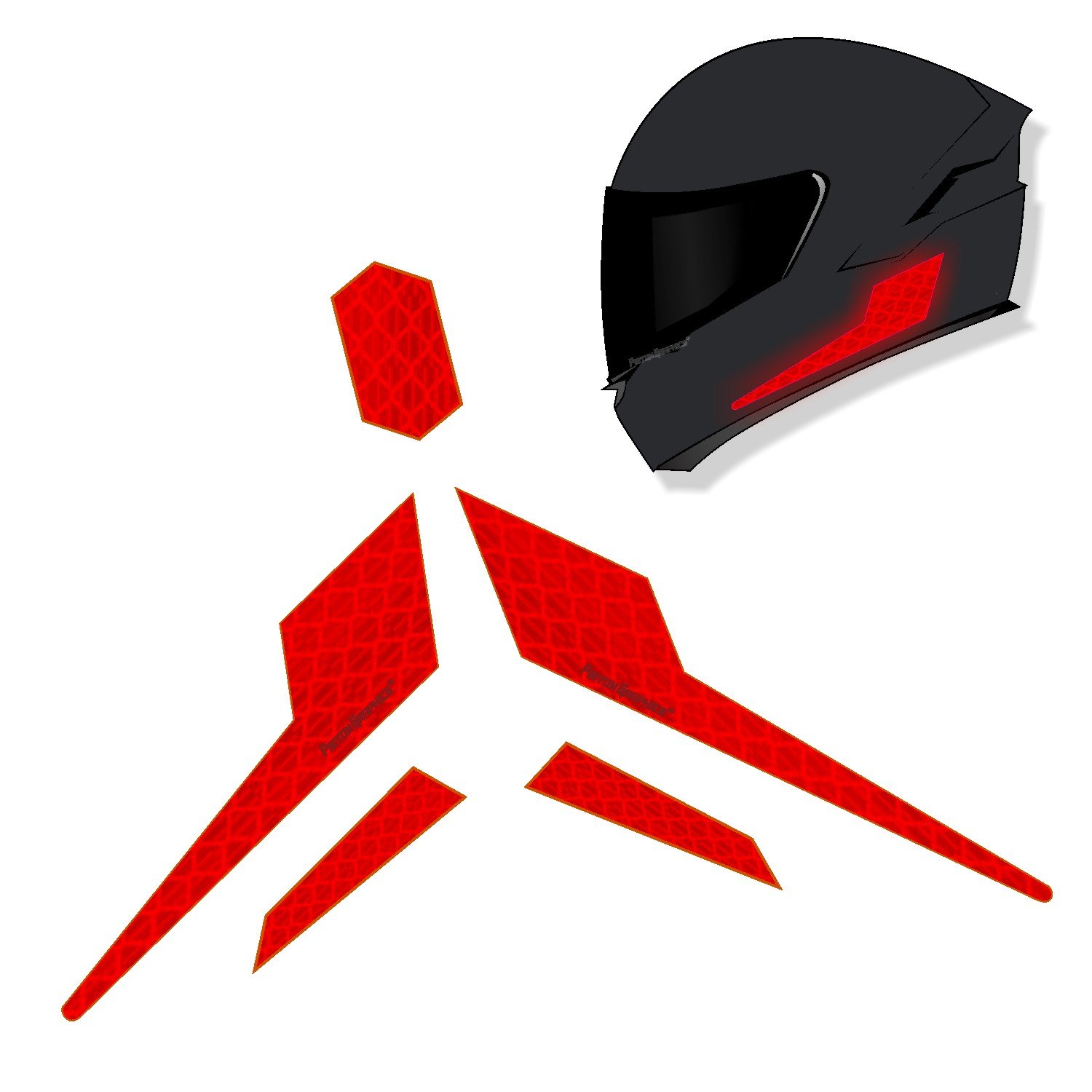 Helmet Reflective Safety Sticker Red - Image 2
