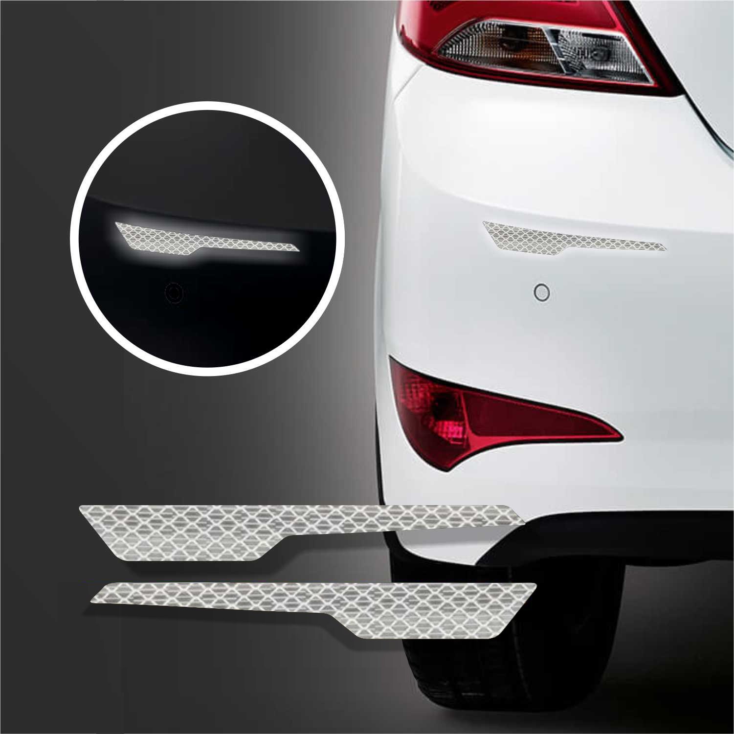 Car Rear Reflective Safety Sticker White