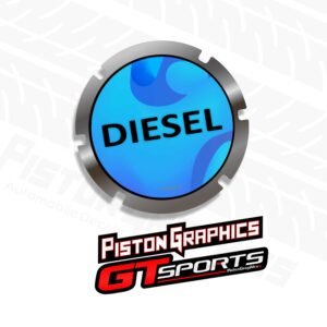 Car Diesel Sticker in Modern Blue Color