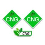 Car CNG Sticker in Simple Bolt in Green Color