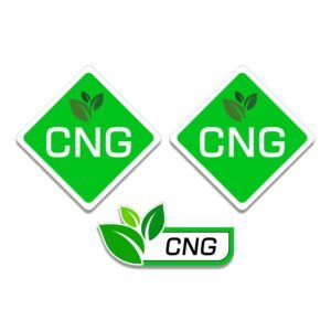 Car CNG Sticker in Simple Bolt in Green Color