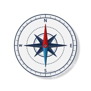 Piston Graphics Car Adventure Compass Stickers Classic, Pack of 1, White