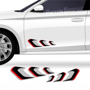 Piston Graphics Car Decorative Side Stickers Both Side Decals Racing Style Vent (Pack of 2)