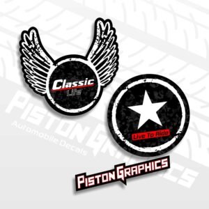 Piston Graphics Bike Decorative Stickers Ride Classic Star Pack of 3 Stickers