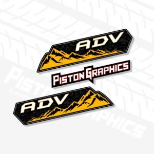 Piston Graphics ADV Sticker for Bikes in Yellow Black Adventure Bike (Pack of 2)