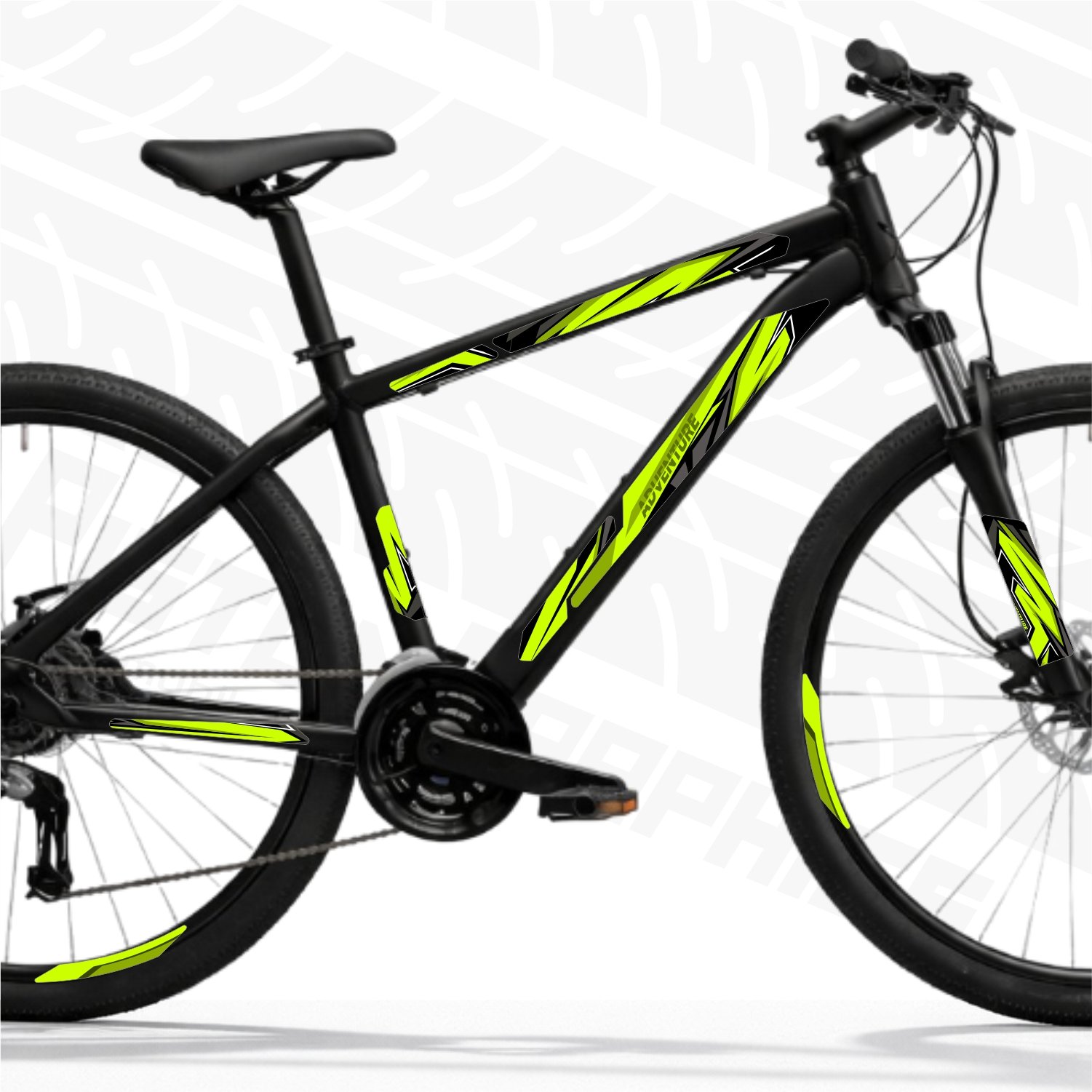 Piston Graphics Bicycle Stickers Kit Neon Green - Image 2