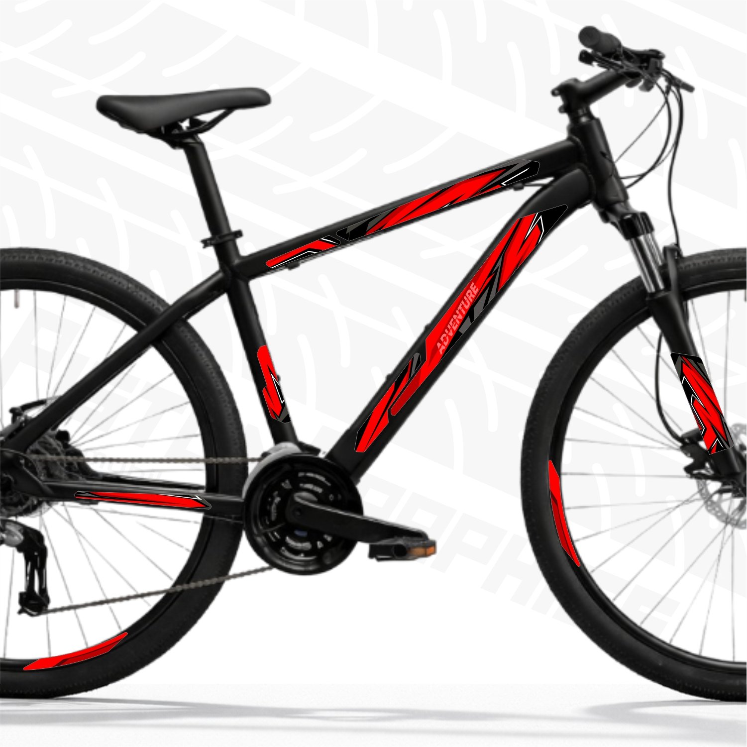 Piston Graphics Bicycle Stickers Kit Red - Image 2