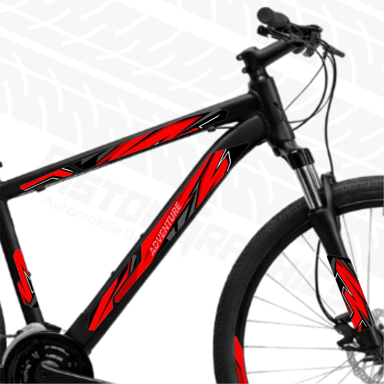 Piston Graphics Bicycle Stickers Kit Red